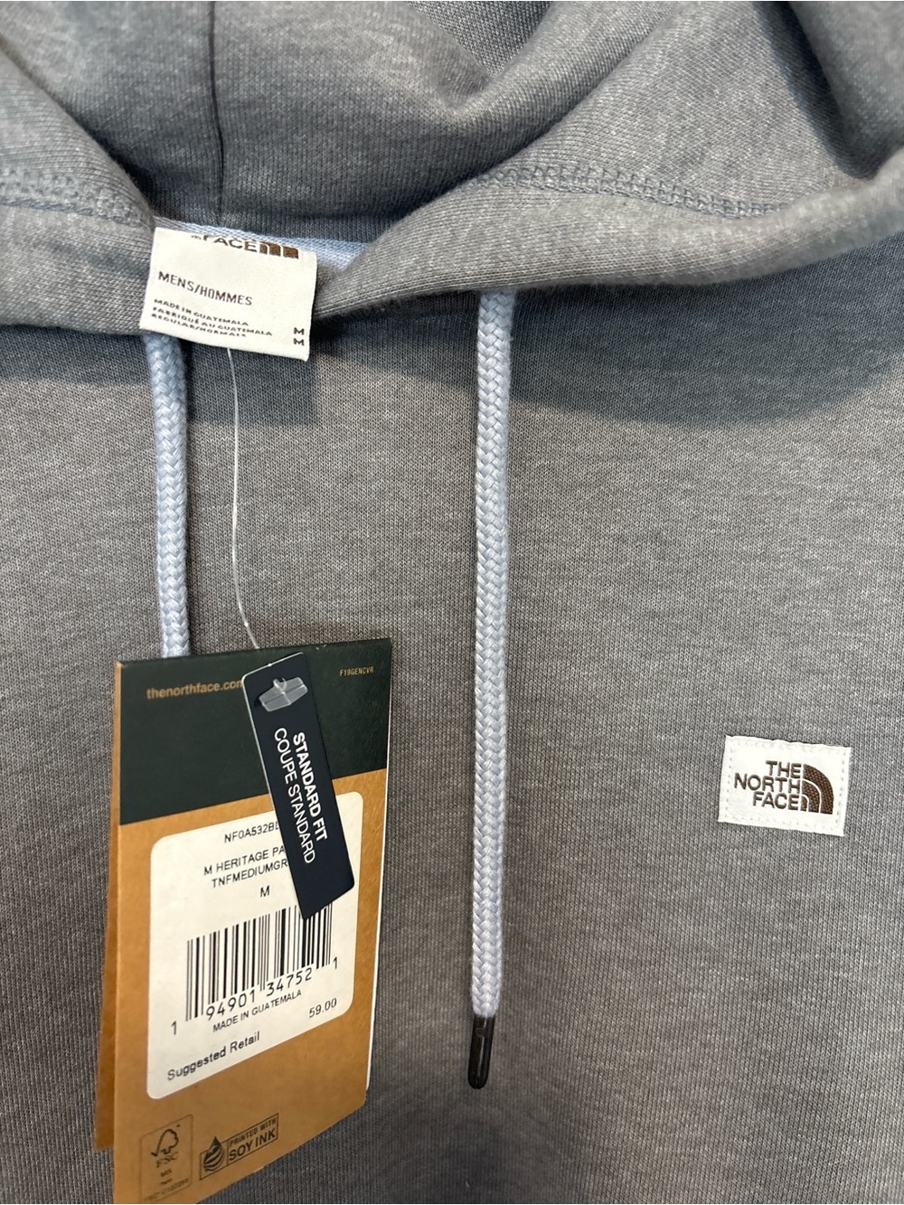 The North Face Men's Charcoal Gray Pullover Hoodie - Picture 3 of 3